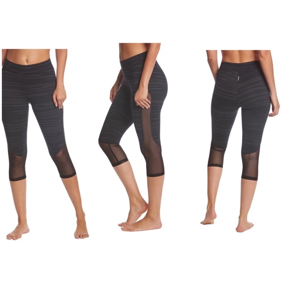 Hard Tail Pants - HARD TAIL MID RISE MESH STRIPED CAPRI Hard Tail Pants - HARD TAIL MID RISE MESH STRIPED CAPRI